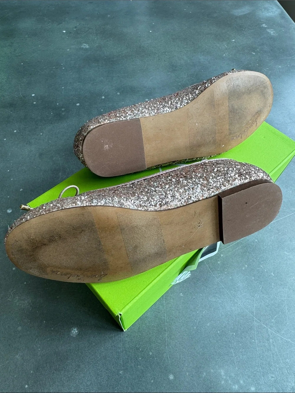 Sam Edelman Girls Glitter Ballet Flats in Blush Pink